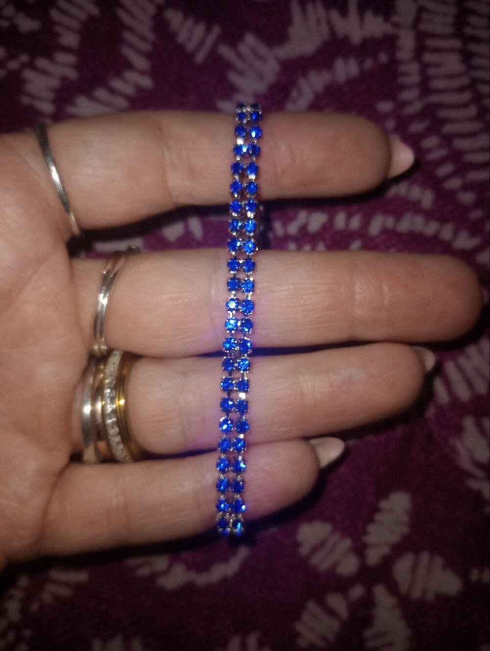Blue Crystal Tennis Bracelet